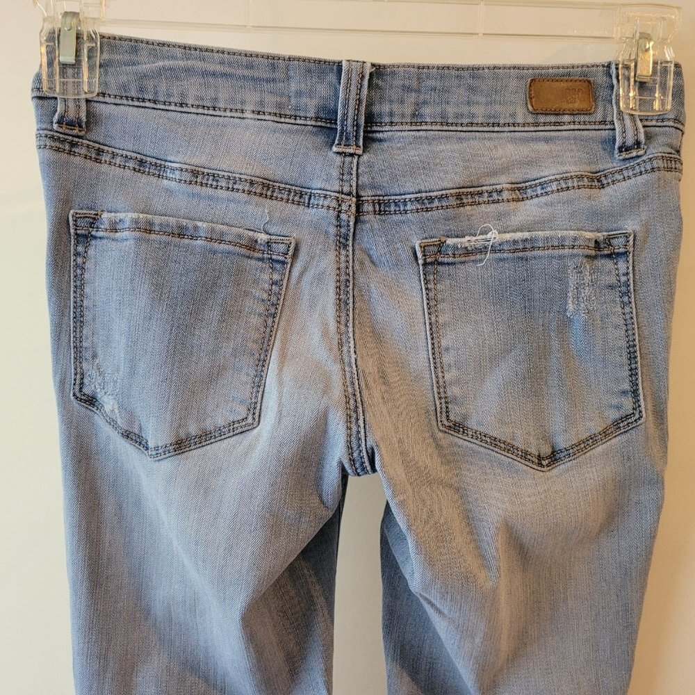RSQ Women Distress Melrose Cuff Ankle Blue Skinny Jeans Size 1 Pocket Low Rise - Picture 6 of 10